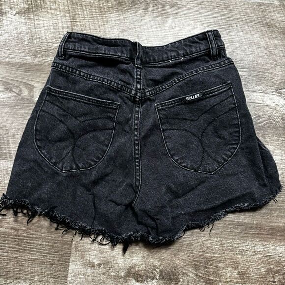 Rolla’s Black High-Rise Cut-Off Jean Shorts Size 25 - Picture 9 of 10